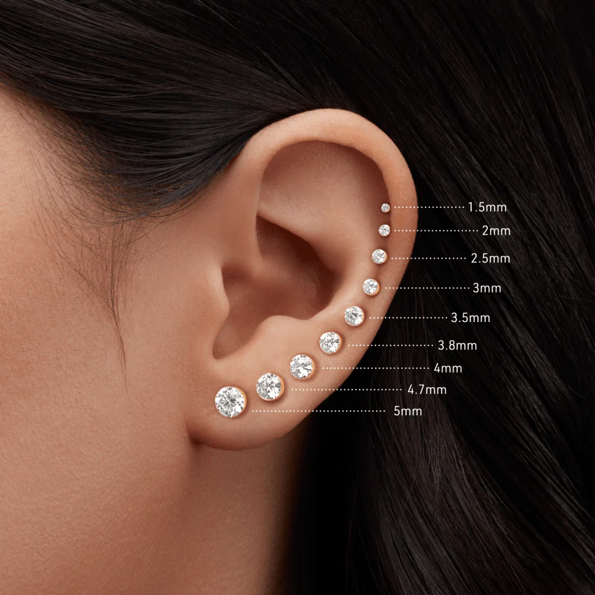 Invisible Set Diamond Threaded Stud Earring With Titanium Backing - Image 91