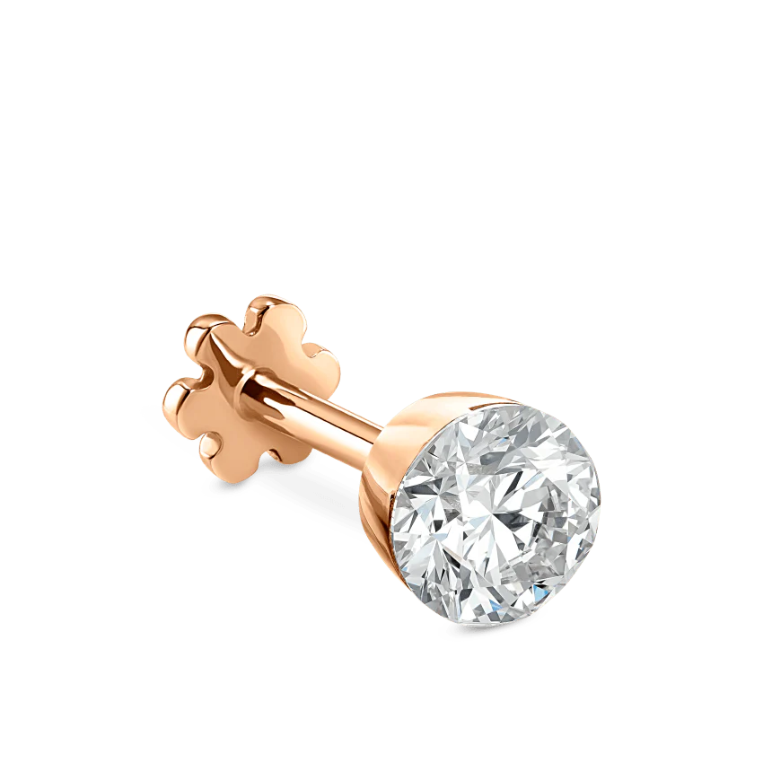 Invisible Set Diamond Threaded Stud Earring With Titanium Backing - Image 96