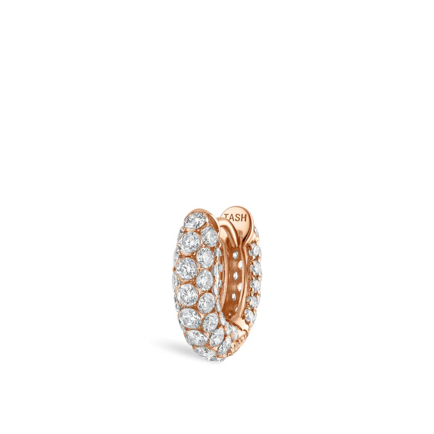 Invisible Set Diamond Three Row Pavé Hoop Earring - Image 45