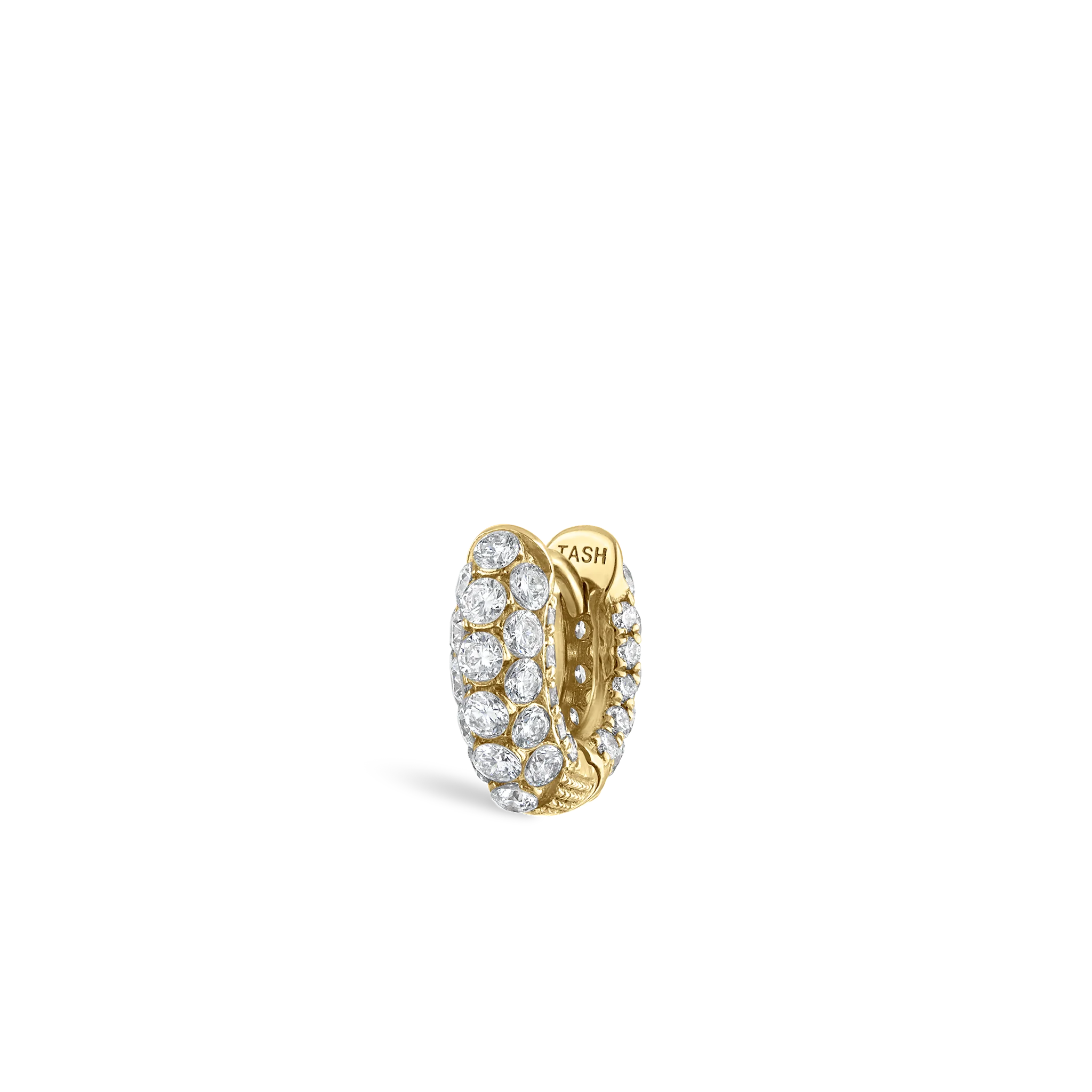 Invisible Set Diamond Three Row Pavé Hoop Earring - Image 66