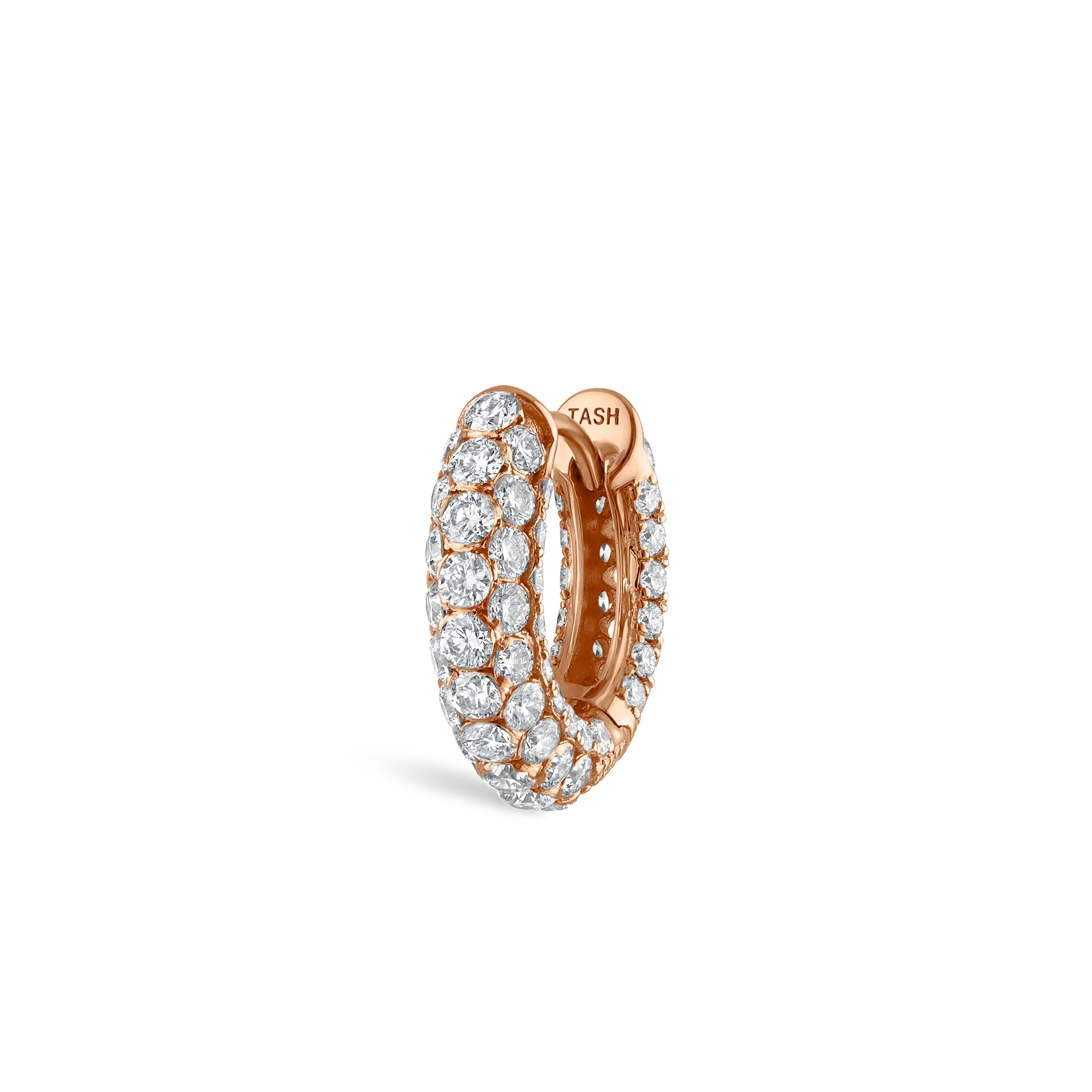 Invisible Set Diamond Three Row Pavé Hoop Earring - Image 70