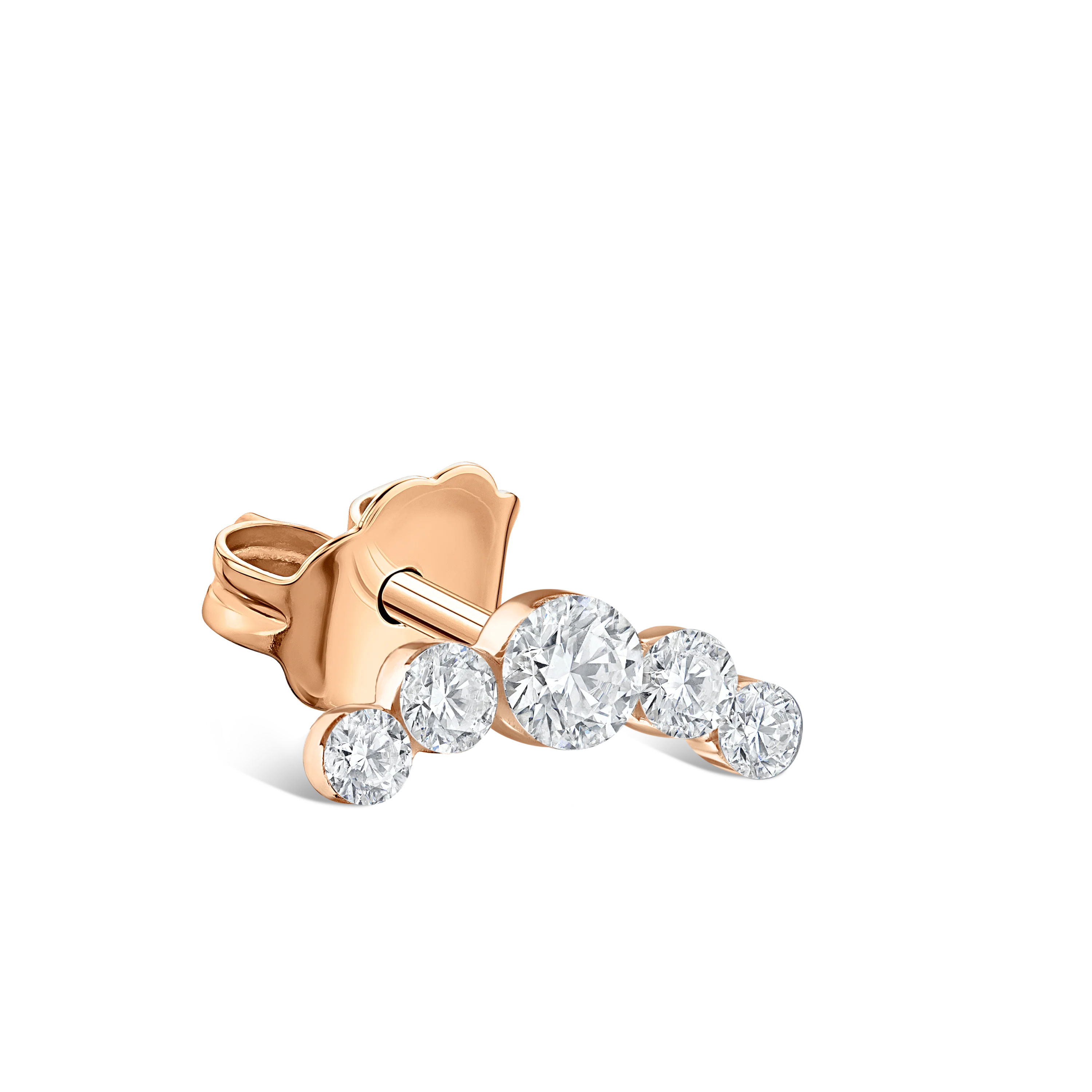 Invisible Set Five Diamond Curve Stud Earring - Image 10