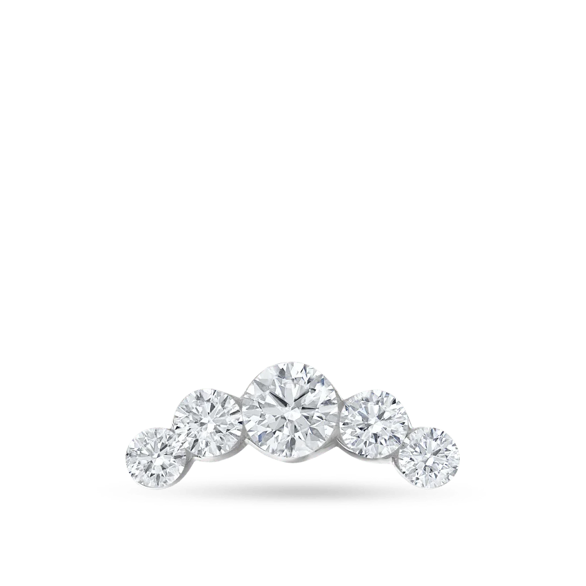 Invisible Set Five Diamond Curve Stud Earring - Image 3