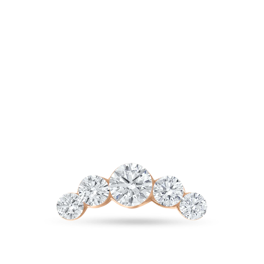 Invisible Set Five Diamond Curve Stud Earring - Image 7