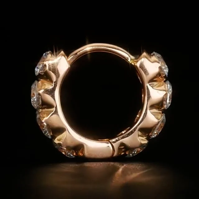 Invisible Set Large Diamond Eternity Hoop Earring - Image 24