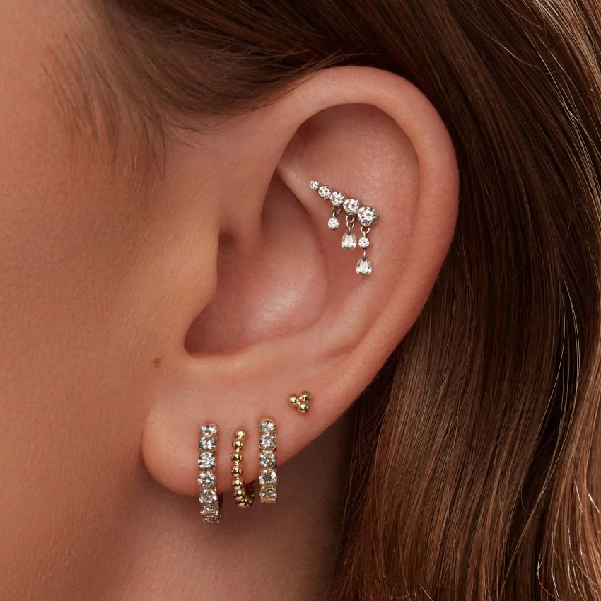 Invisible Set Large Diamond Eternity Hoop Earring - Image 55