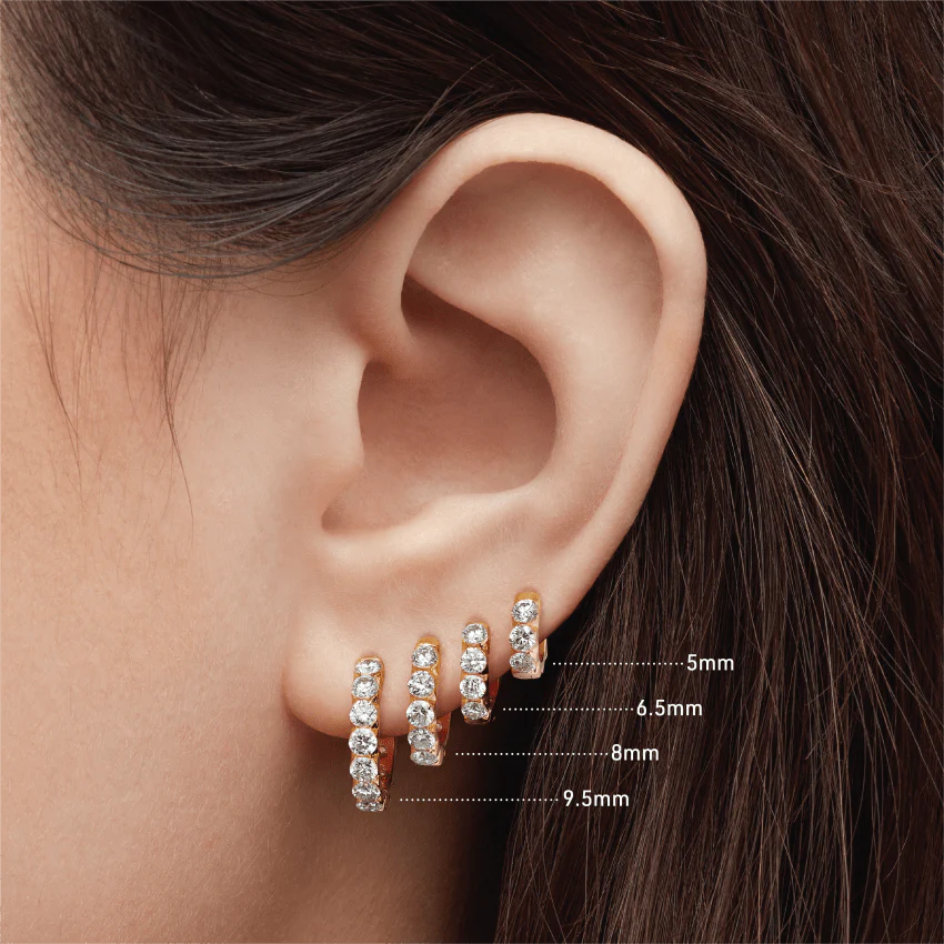 Invisible Set Large Diamond Eternity Hoop Earring - Image 72