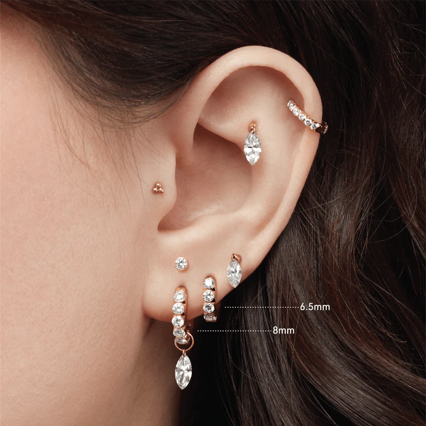 Invisible Set Large Diamond Eternity Hoop Earring - Image 74