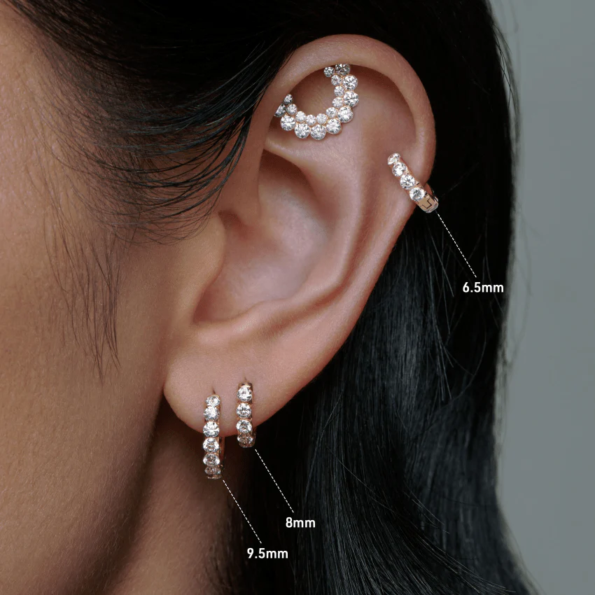 Invisible Set Large Diamond Eternity Hoop Earring - Image 90