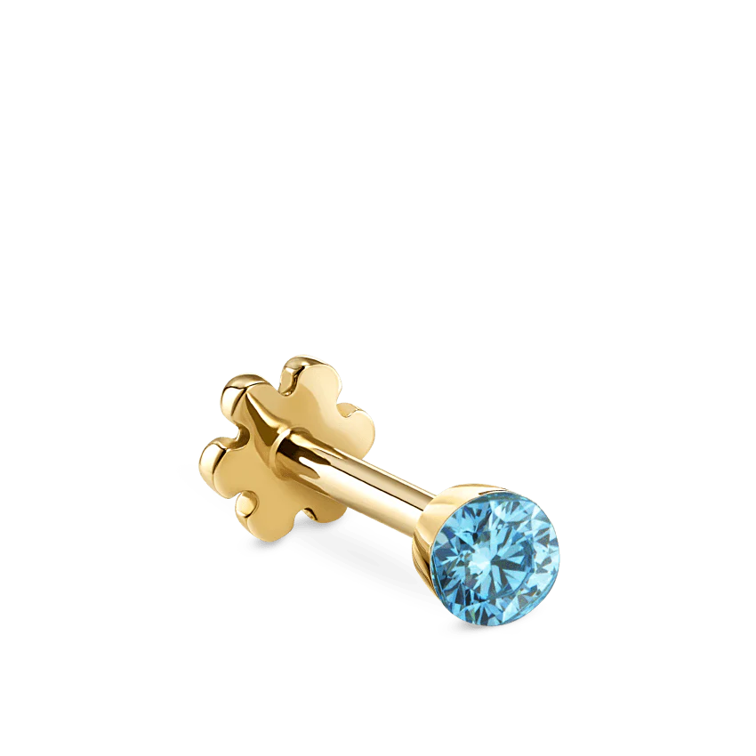 Invisible Set Light Blue Diamond Threaded Stud Earring - Image 15
