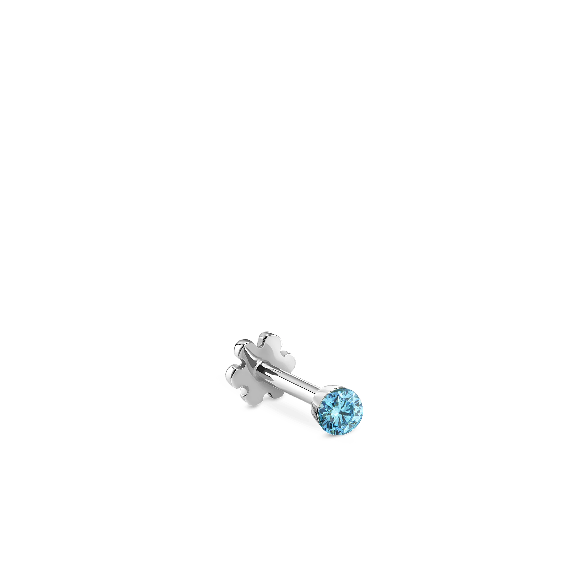Invisible Set Light Blue Diamond Threaded Stud Earring - Image 21