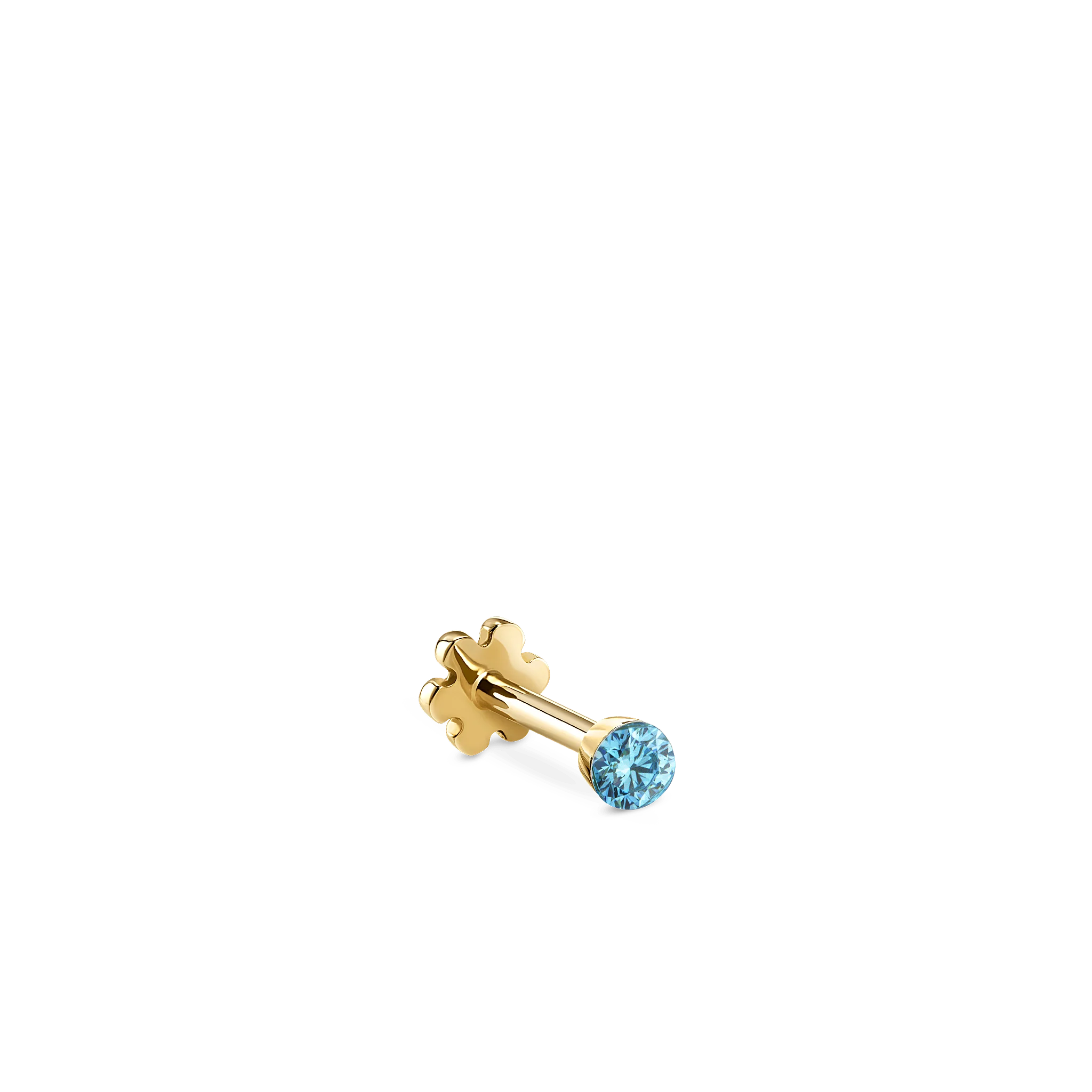Invisible Set Light Blue Diamond Threaded Stud Earring - Image 22
