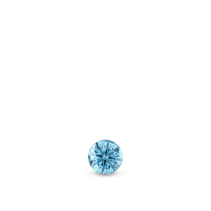 Invisible Set Light Blue Diamond Threaded Stud Earring - Image 3