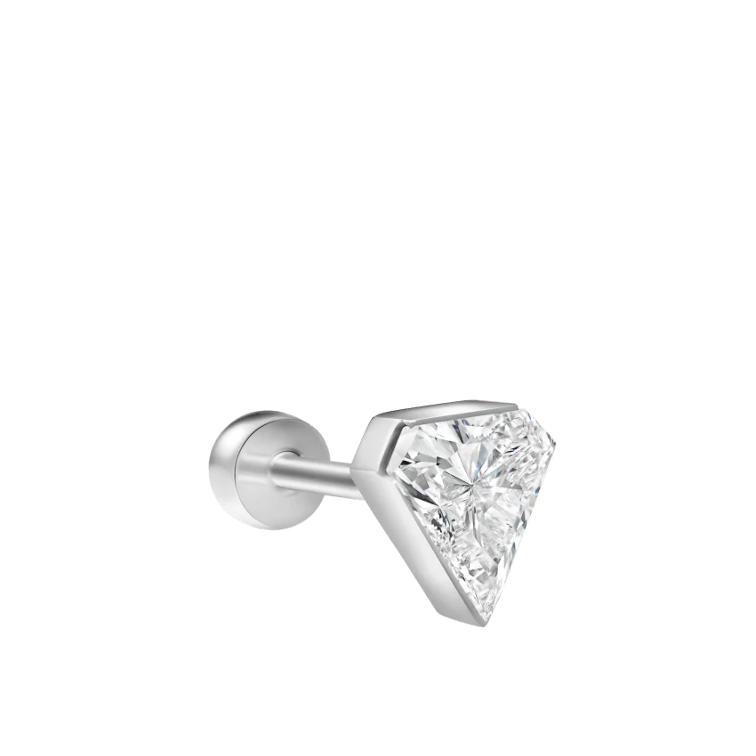 Invisible Set Silhouette Diamond Threaded Stud Earring - Image 2
