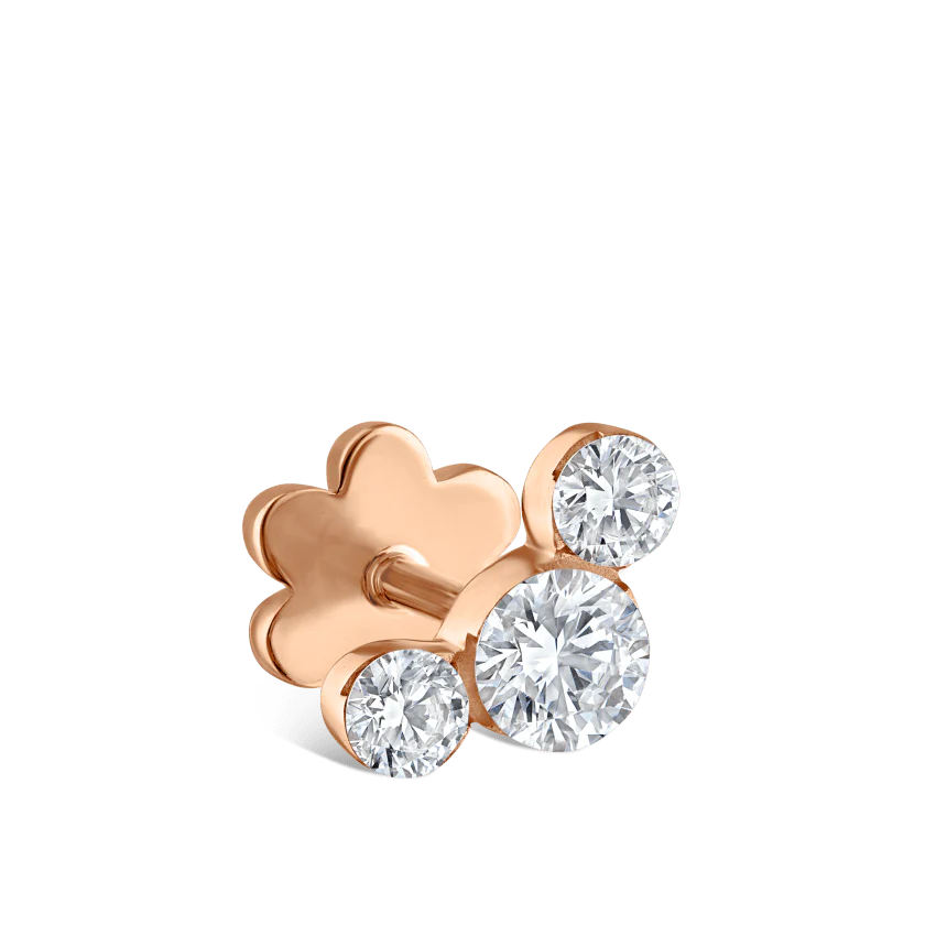 Invisible Set Three Diamond Curve Threaded Stud Earring - Image 18