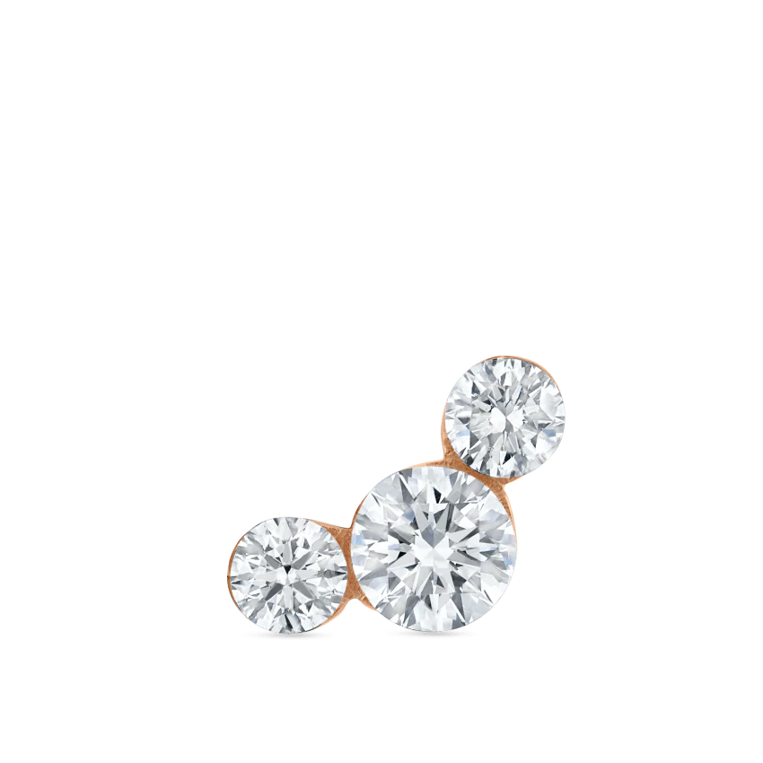 Invisible Set Three Diamond Curve Threaded Stud Earring With Titanium Backing - Image 22