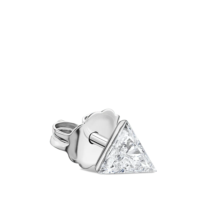Invisible Set Triangle Diamond Stud Earring