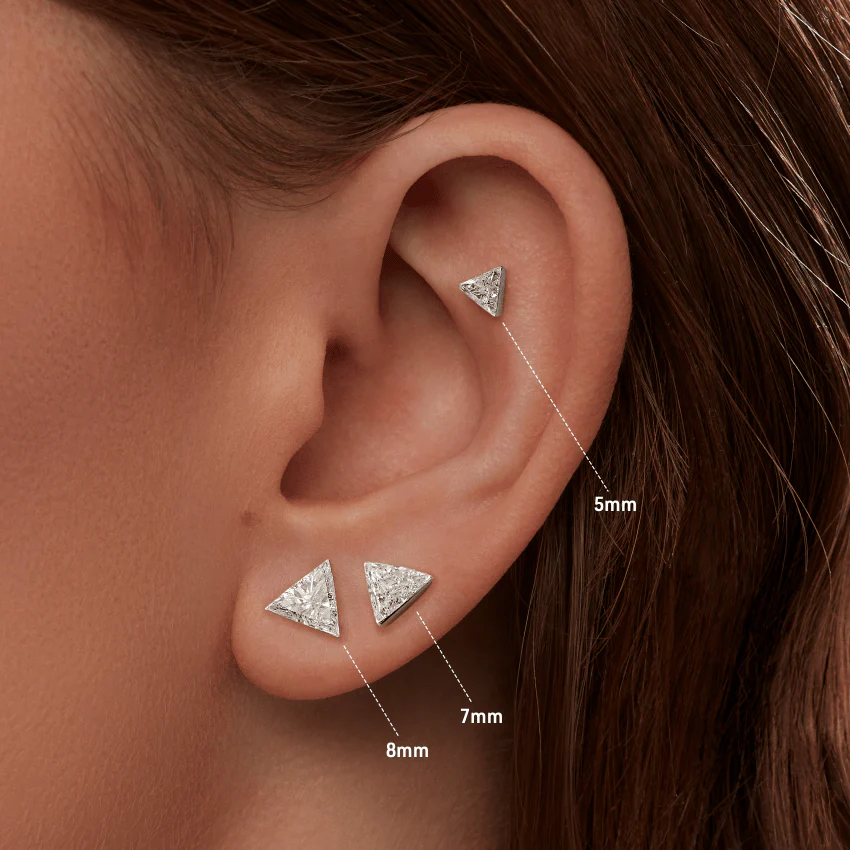 Invisible Set Triangle Diamond Stud Earring - Image 26