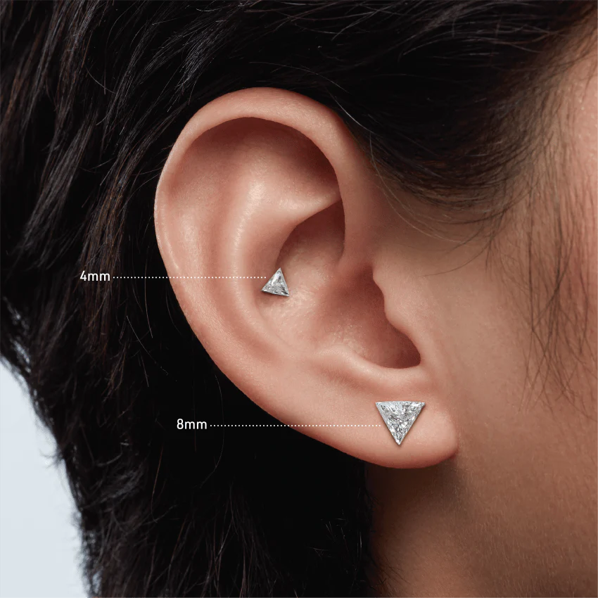 Invisible Set Triangle Diamond Stud Earring - Image 29