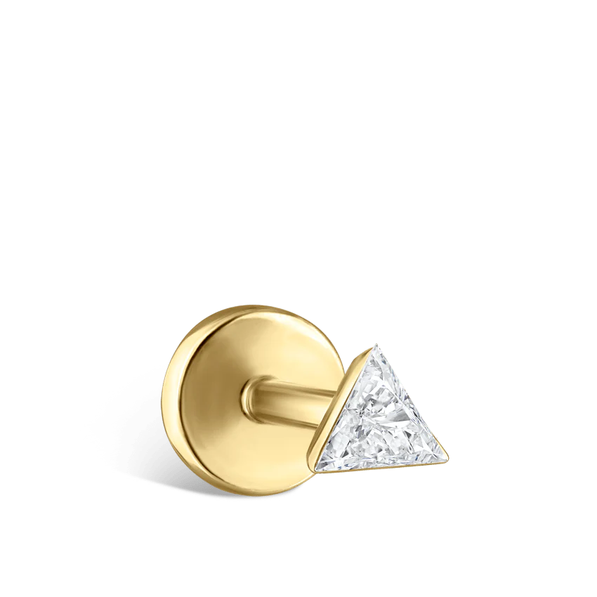 Invisible Set Triangle Diamond Threaded Stud Earring - Image 30