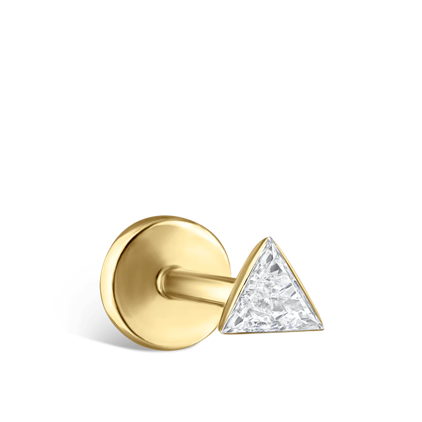 Invisible Set Triangle Diamond Threaded Stud Earring - Image 35