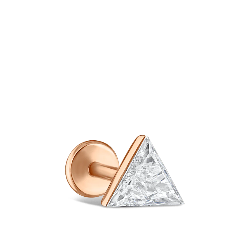 Invisible Set Triangle Diamond Threaded Stud Earring - Image 77
