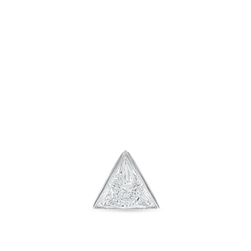 Invisible Set Triangle Diamond Threaded Stud Earring With Titanium Backing - Image 13