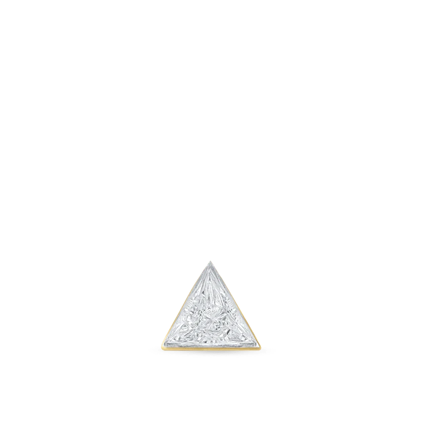 Invisible Set Triangle Diamond Threaded Stud Earring With Titanium Backing - Image 33