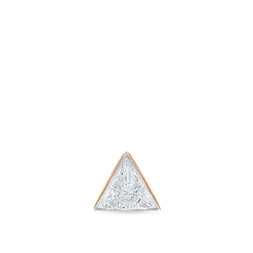 Invisible Set Triangle Diamond Threaded Stud Earring With Titanium Backing - Image 68