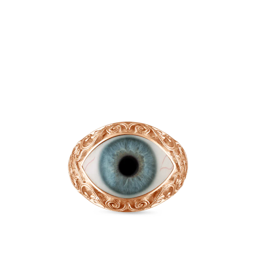 Lace and Pavé Diamond Eye Finger Ring - Image 103