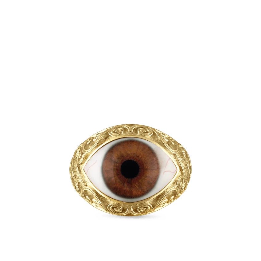 Lace and Pavé Diamond Eye Finger Ring - Image 45