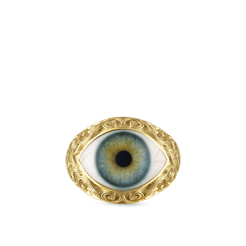Lace and Pavé Diamond Eye Finger Ring - Image 57