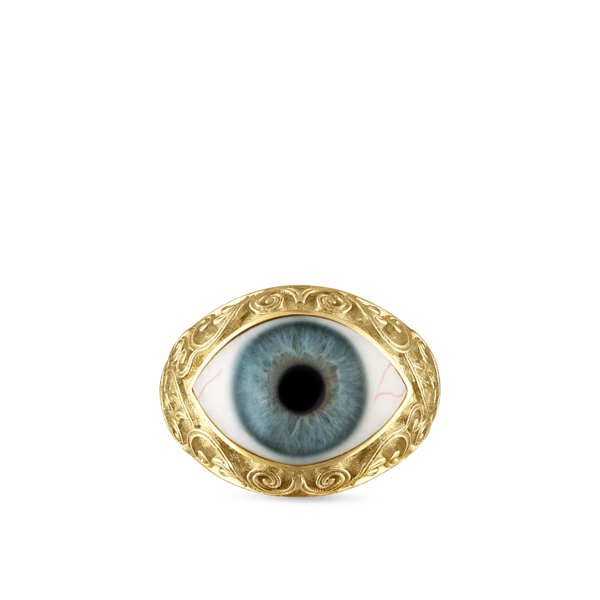 Lace and Pavé Diamond Eye Finger Ring - Image 67