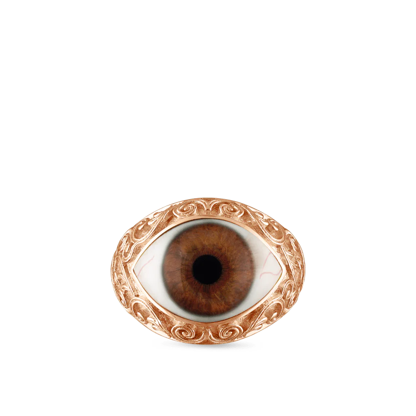 Lace and Pavé Diamond Eye Finger Ring - Image 85