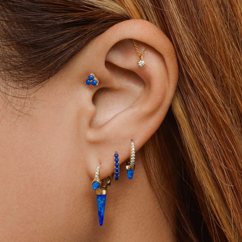 Lapis Eternity Hoop Earring - Image 7