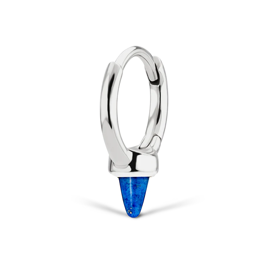 Lapis Single Short Spike Non-Rotating Earring (Non-Rotating)