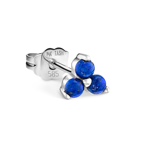 Lapis Trinity Stud Earring