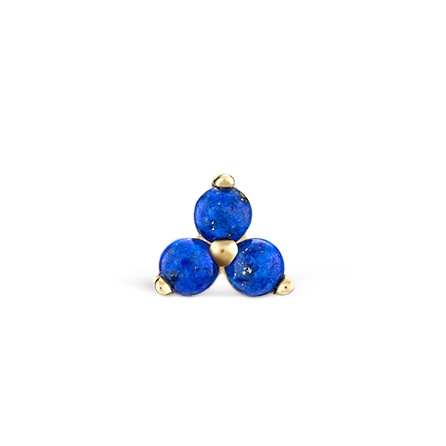 Lapis Trinity Threaded Stud Earring - Image 6