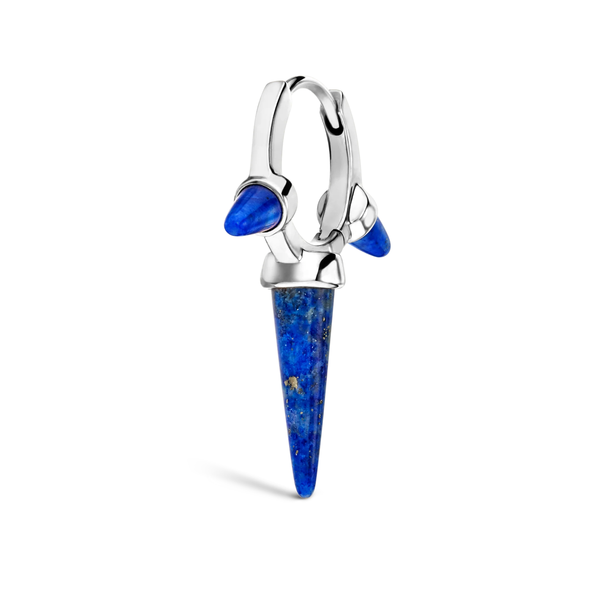 Lapis Triple Long Spike Hoop Earring - Image 17