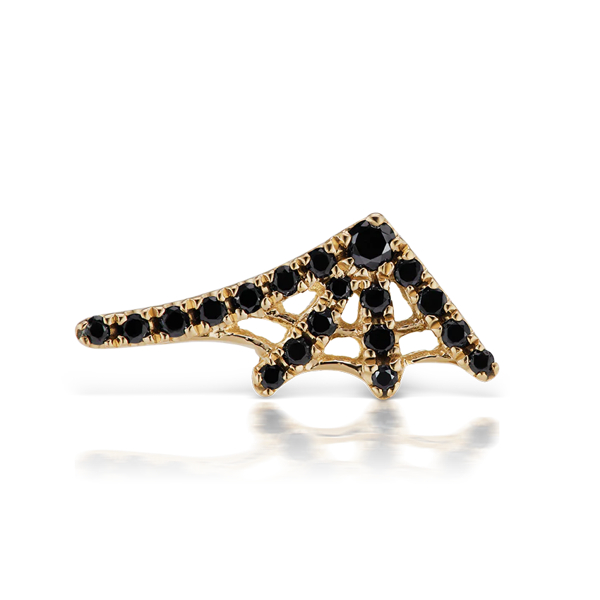 Large Black Diamond Web Earstud - Image 10