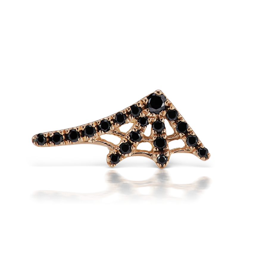Large Black Diamond Web Earstud - Image 14