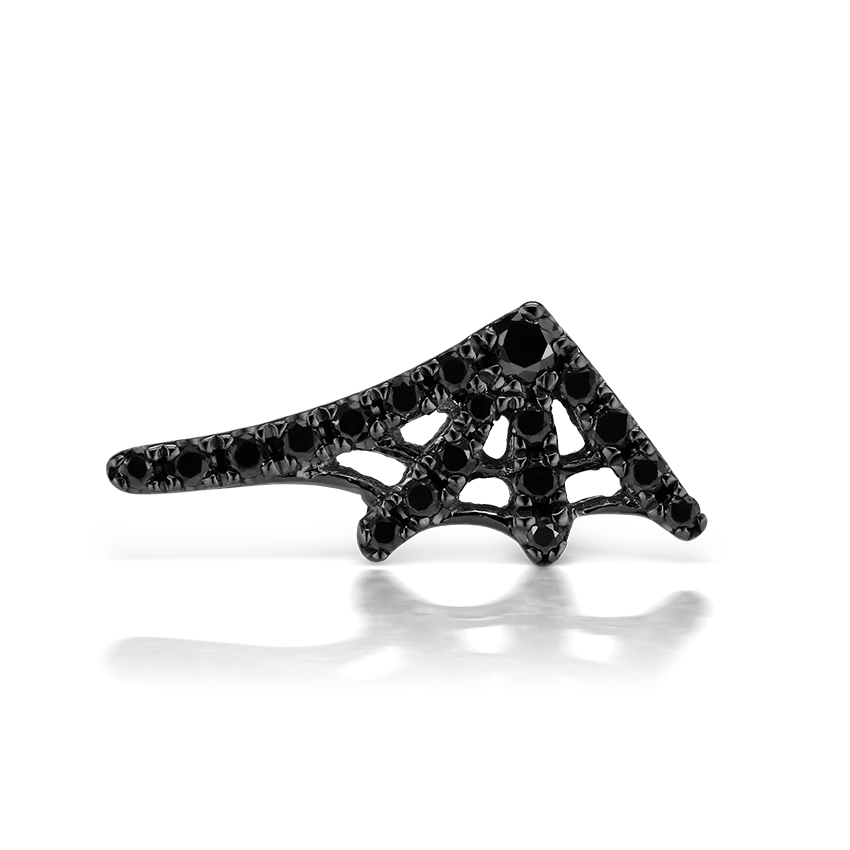 Large Black Diamond Web Earstud - Image 16