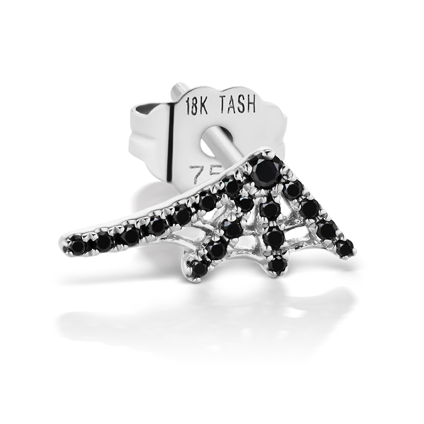 Large Black Diamond Web Earstud - Image 2