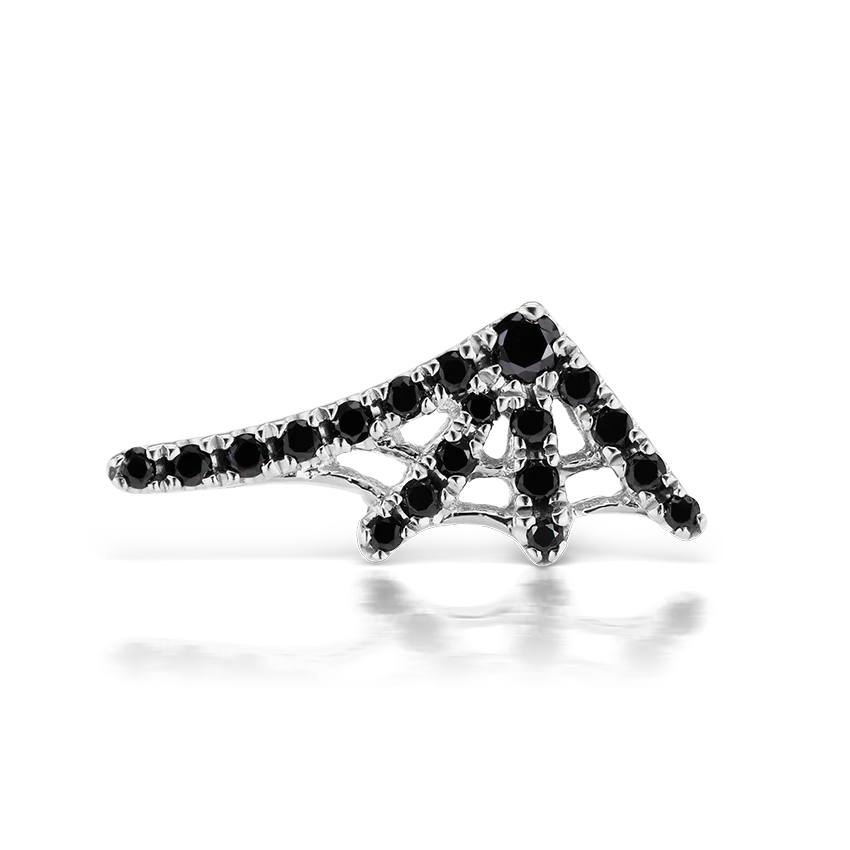 Large Black Diamond Web Earstud - Image 5