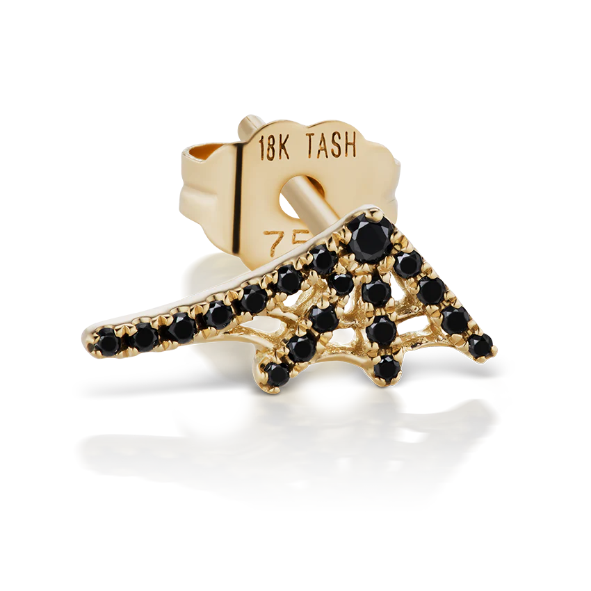 Large Black Diamond Web Earstud - Image 7