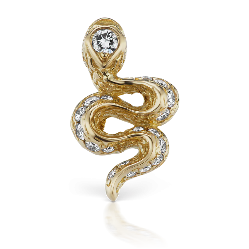 Large Diamond Pavé Snake Earstud - Image 9