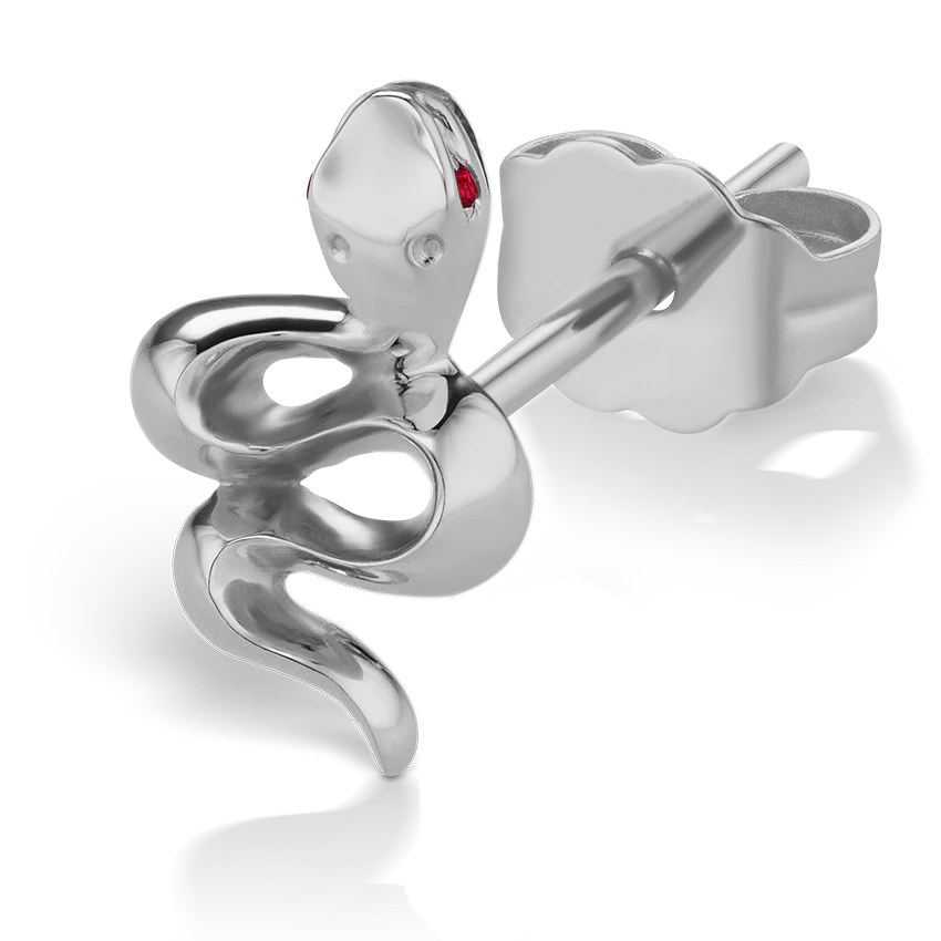 Snake with Ruby Eyes Earstud