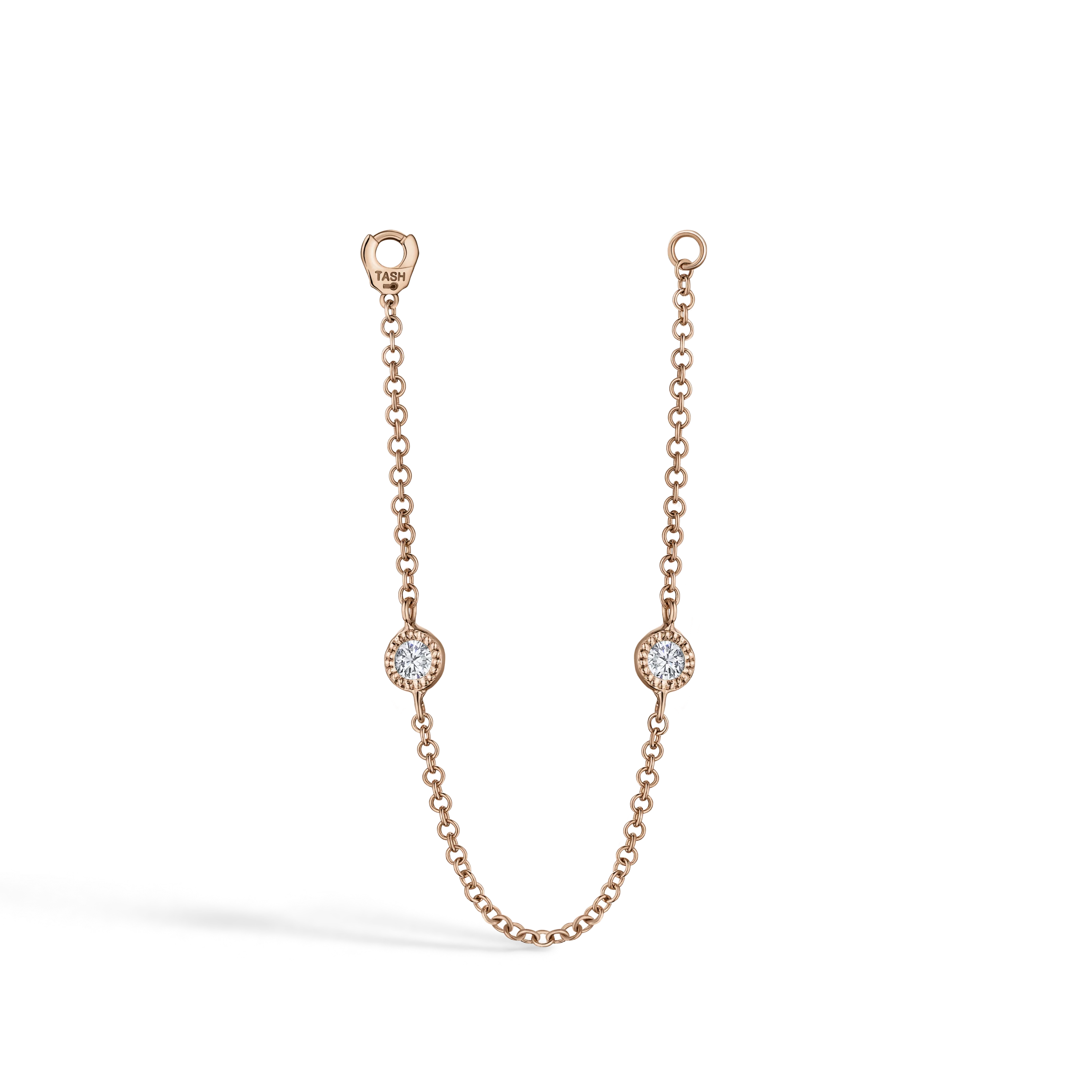 Double Scallop Set Diamond Chain Connecting Charm - Image 19