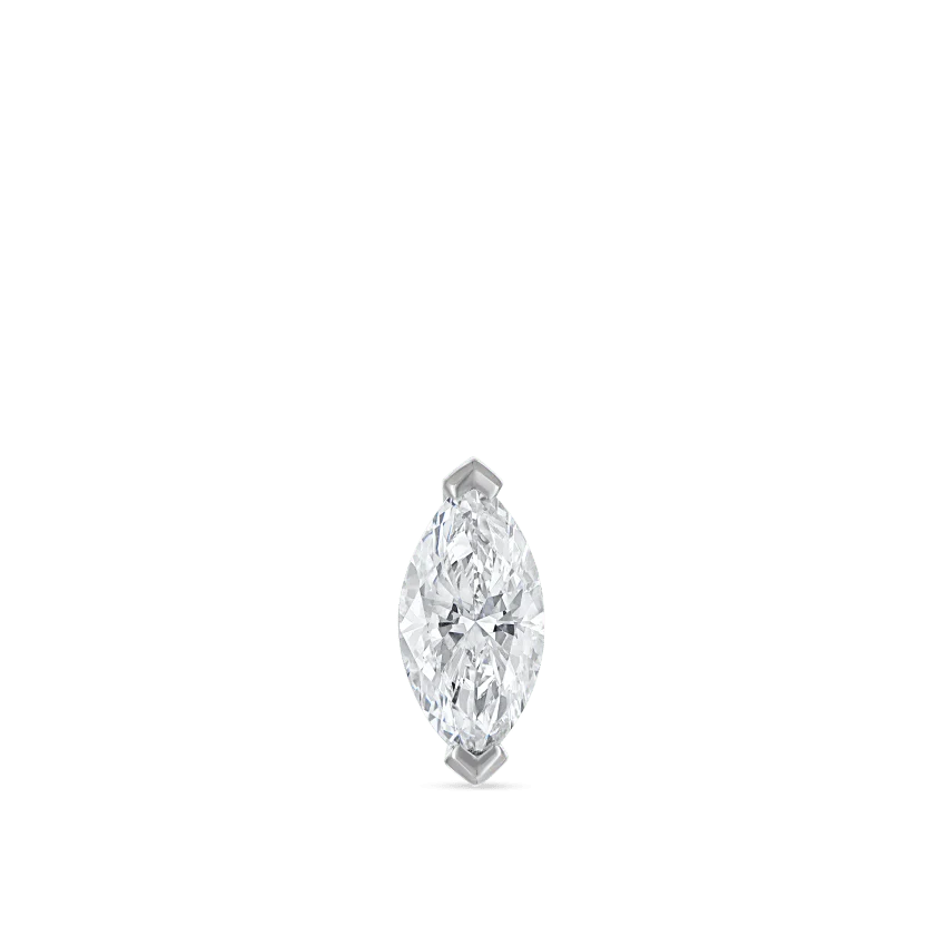 Marquise Diamond Threaded Stud Earring - Image 16