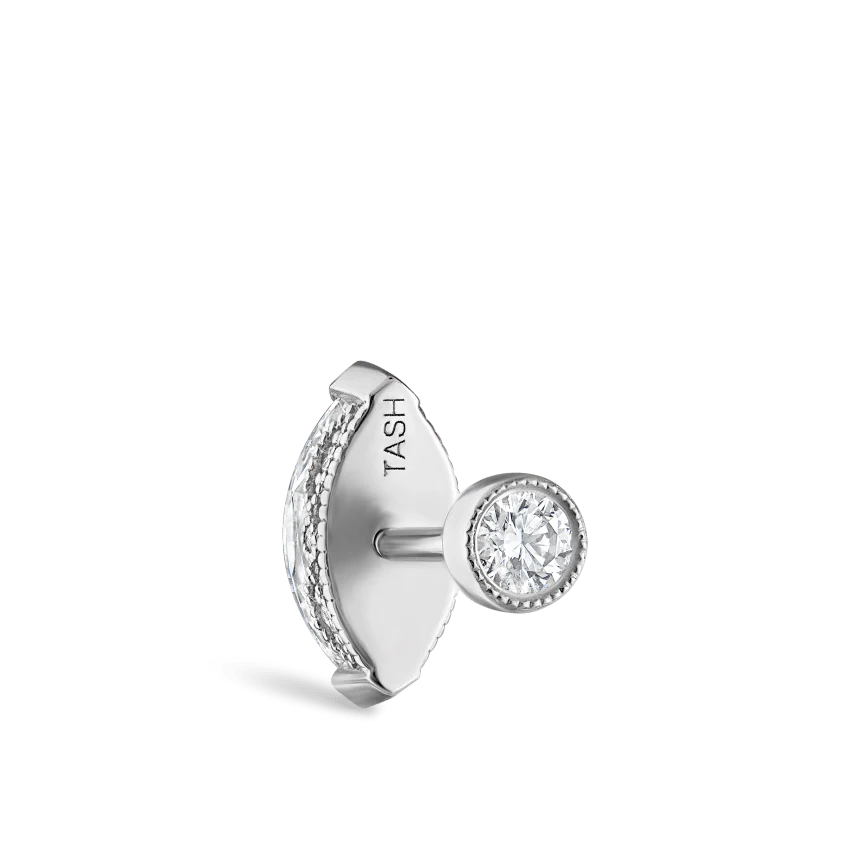 Marquise Diamond Threaded Stud Earring - Image 22